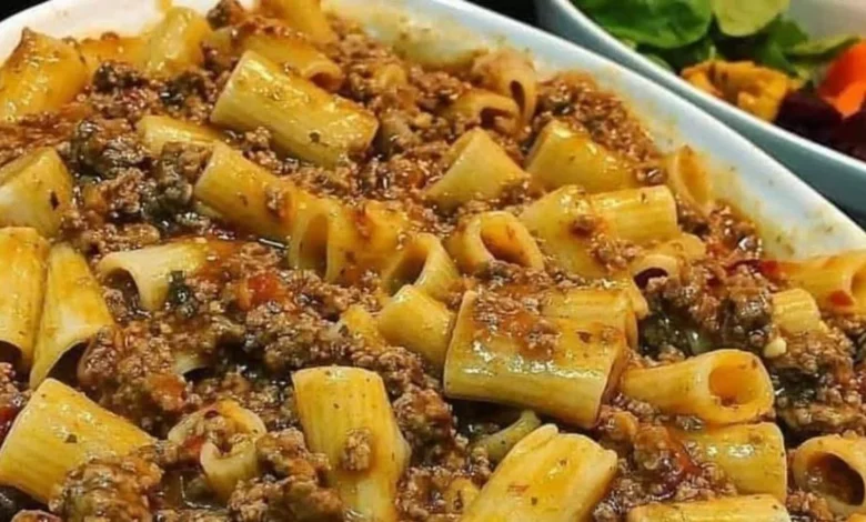 Macarrão com carne moída