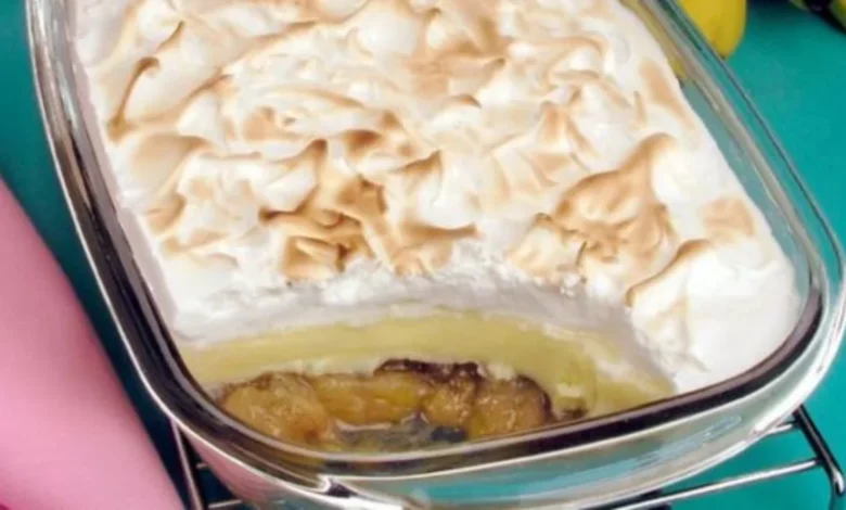 Torta de Banana com Creme e Suspiro Foto Reprodução da internet