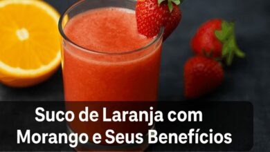 suco de laranja com morango