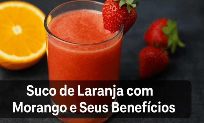 suco de laranja com morango