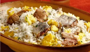 Arroz de forno com sardinha para páscoa