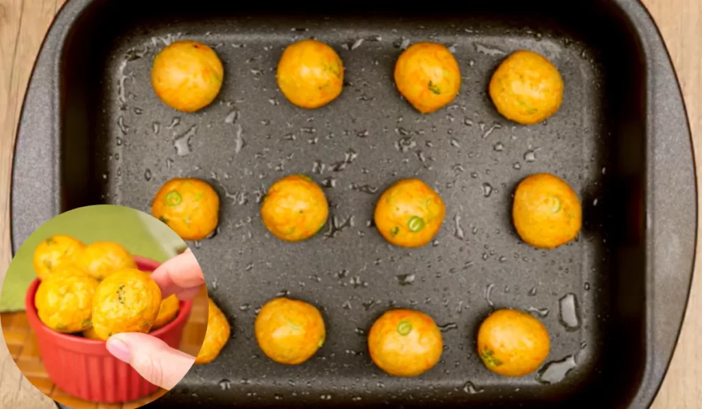 Bolinho de frango com legumes Foto Canal cooknenjoy