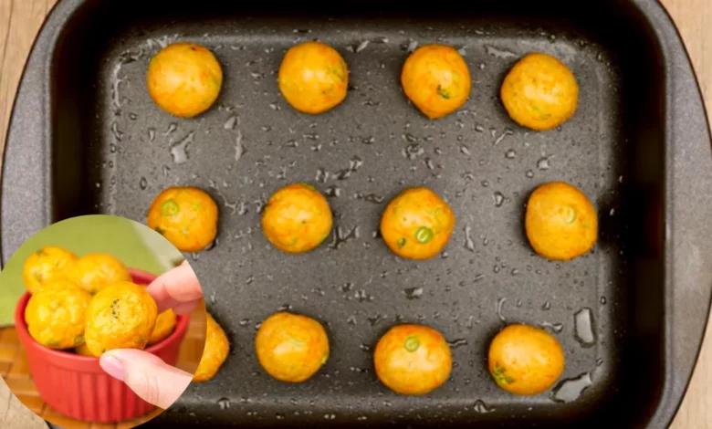 Bolinho de frango com legumes Foto Canal cooknenjoy