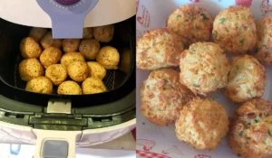 Bolinho de arroz na air fryer, uma delicia para servir no almoço