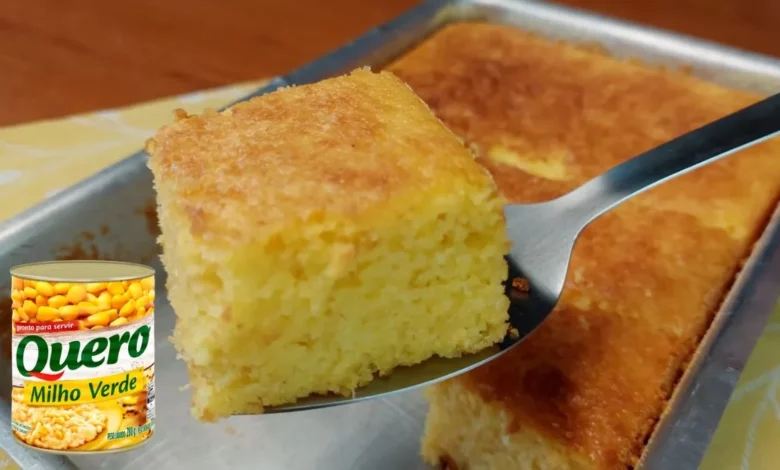 Bolo de milho de latinha cremoso muito simples de fazer pronto em 50 minutos