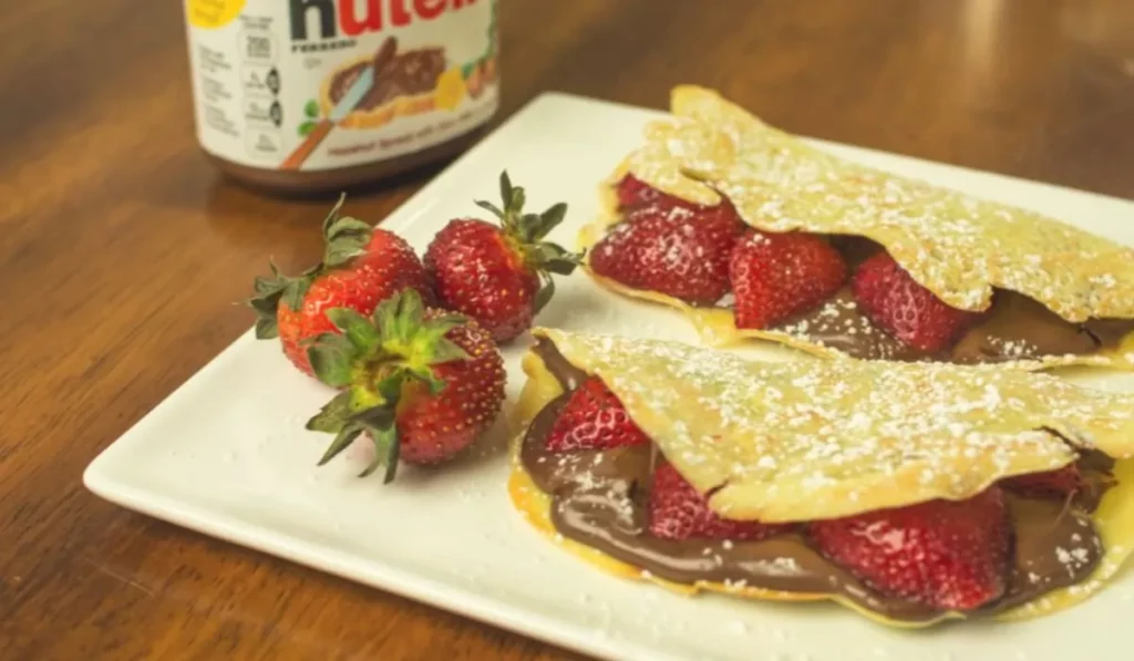 Crepe de nutella com morango