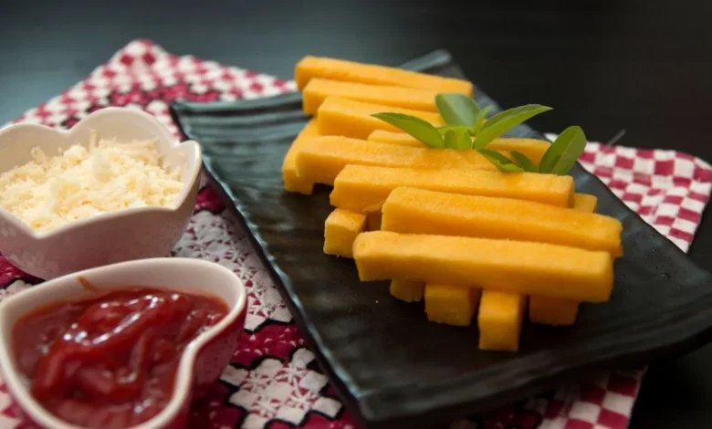 Polenta Frita com queijo na AirFryer