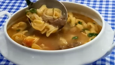 Sopa de capeletti de carne Foto Reprodução da Internet