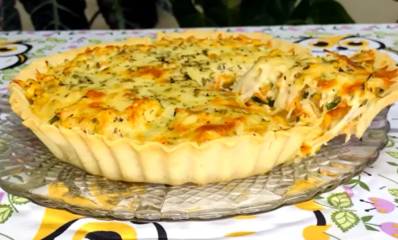 Receita de Torta de frango sem farinha Foto Canal Delícias da Cíntia