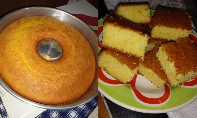 bolo de fubá fofinho e simples