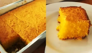 Tradicional bolo de milho caseiro perfeito para servir no café da manhã