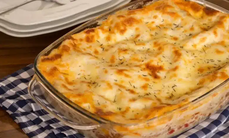 Lasanha de pão à bolonhesa