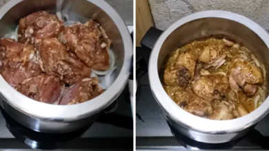 Frango na pressão com cebola