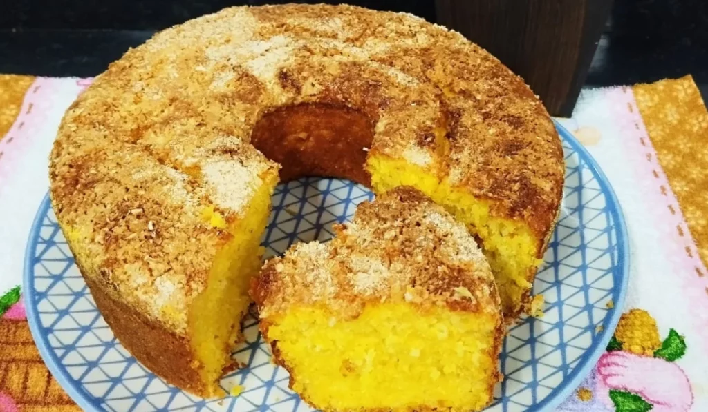 Receita de bolo de milho com coco