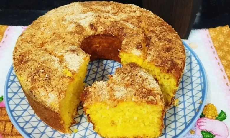 Receita de bolo de milho com coco