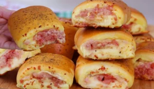 Receita de enroladinho de presunto e queijo delicioso