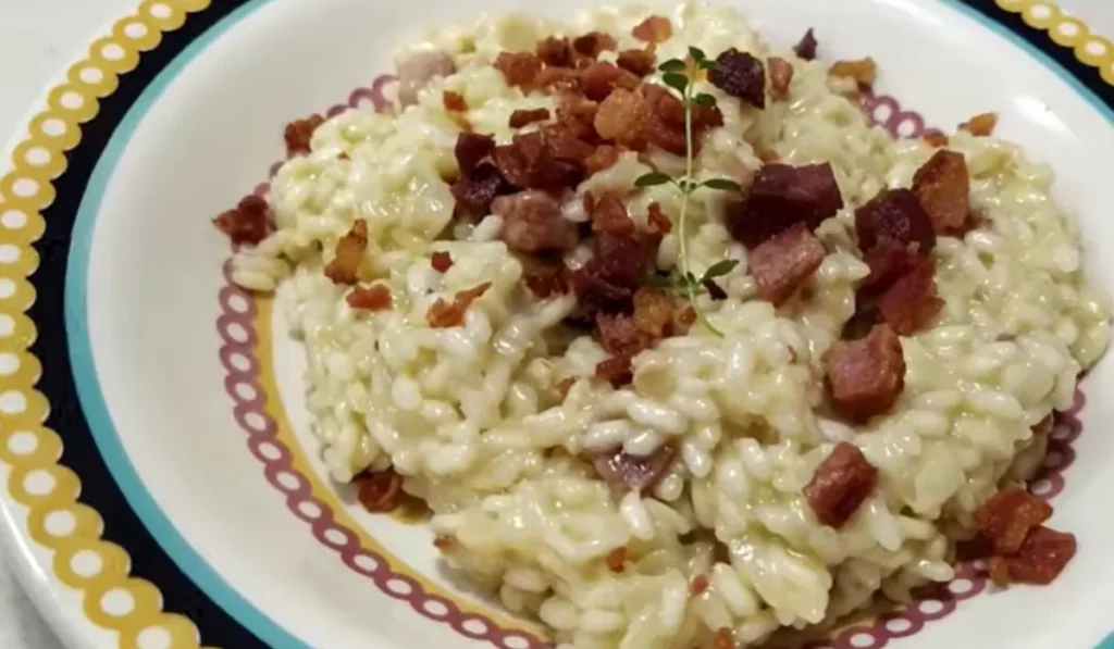 Risoto de bacon para o dia dos namorados