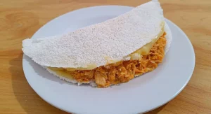 Fiz essa tapioca de frango em 30 minutos e ficou uma delicia