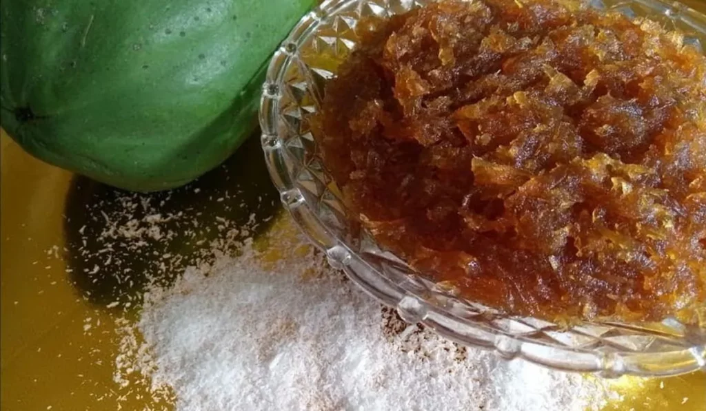 doce de mamão verde com coco