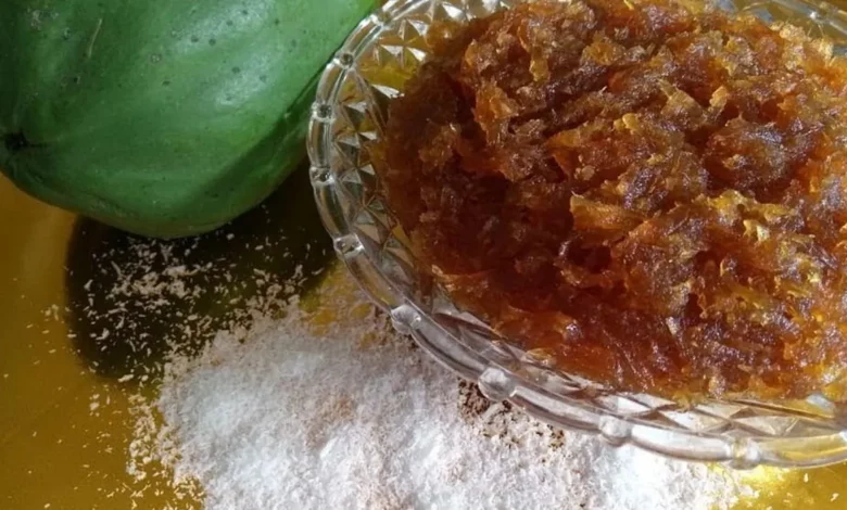 doce de mamão verde com coco