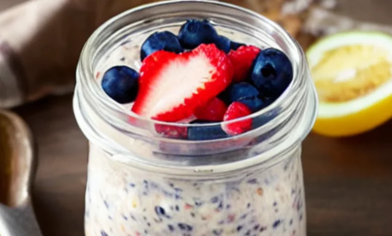 Overnight Oats de frutas vermelhas