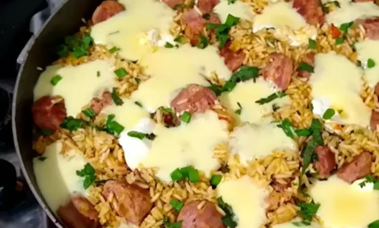 Receita de arroz cremoso com linguiça