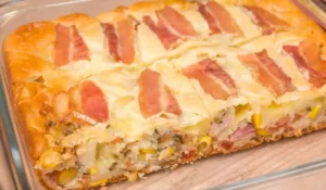 Receita de torta de milho com bacon