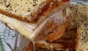 Sanduiche de forno com pão de forma
