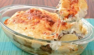 Peixe gratinado com molho branco