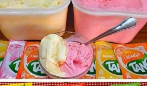 Faça 3 litros de Sorvete de Tang super fácil