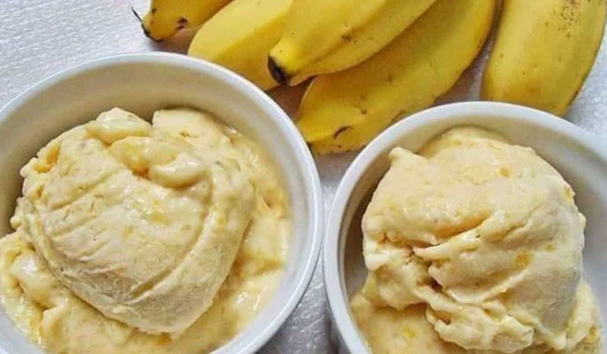 Sorvete caseiro de Banana e Maçã Fitness