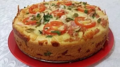 Torta fácil de queijo e presunto