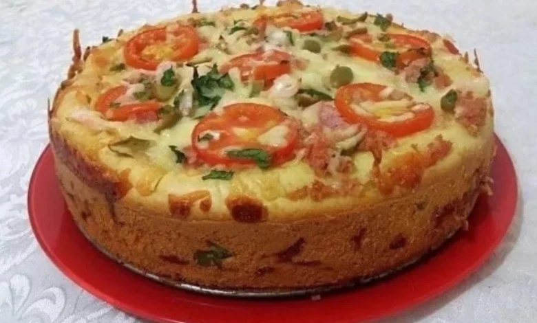 Torta fácil de queijo e presunto