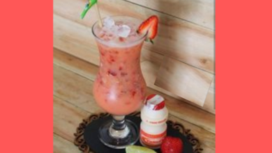 Caipiroska de Yakult com Morango