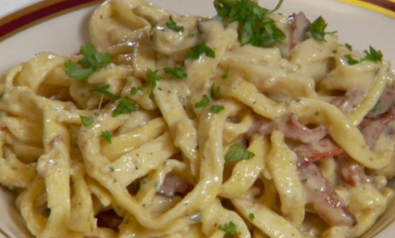 macarrão com creme de batata