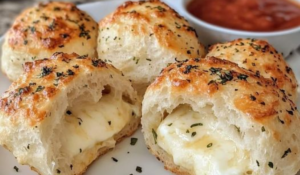 Bombas de biscoito com manteiga de alho e queijo