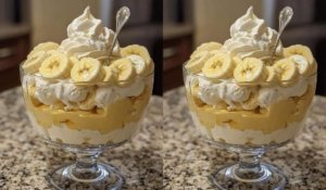 Trifle de Pudim de Banana e Baunilha