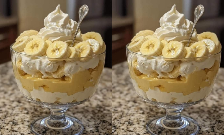 Trifle de Pudim de Banana e Baunilha