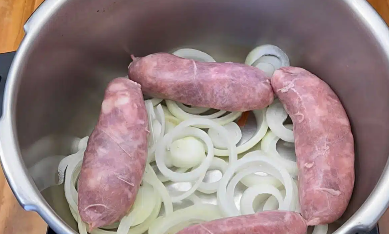 linguiça acebolada