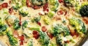 Creme de alho Cremoso com Brócolis, Bacon e Gratinado!