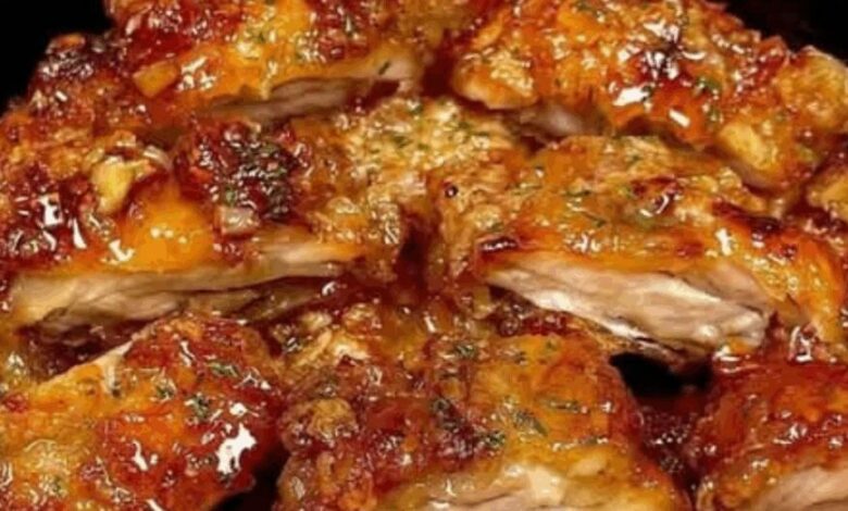 frango crocante com mel e alho