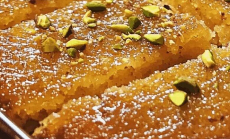 bolo de sêmola com pistache