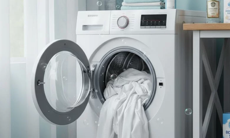 Como branquear roupa branca na máquina de lavar usando produtos simples e eficazes como vinagre e bicarbonato, deixando as peças mais limpas e brilhantes.