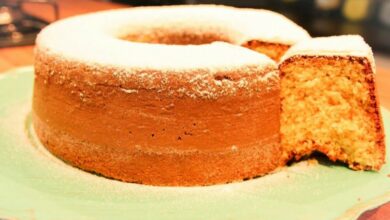 Bolo de leite em pó cremoso sem farinha e sem fermento