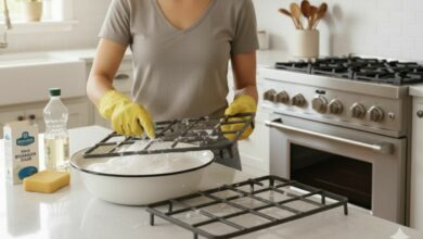 limpeza da grade do fogão com mistura natural sem amônia (método caseiro que limpa a grade do fogão sem esforço)