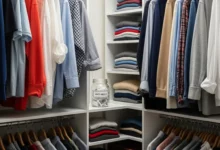 Pote de antimofo caseiro posicionado estrategicamente dentro de um guarda-roupa organizado para prevenir umidade e mofo em 2026.