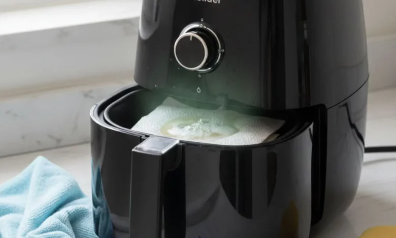 Limpar Airfryer Sem Desmontar com espuma