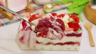 Pavê de Nata com Morango Rápido e cremoso para o Natal