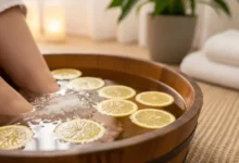 lavar os pés com sal e bicarbonato