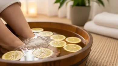 lavar os pés com sal e bicarbonato